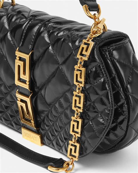 versace la greca tote|Versace greca goddess shoulder bag.